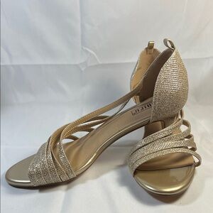 Nine West Glittering Gold Strappy Heels